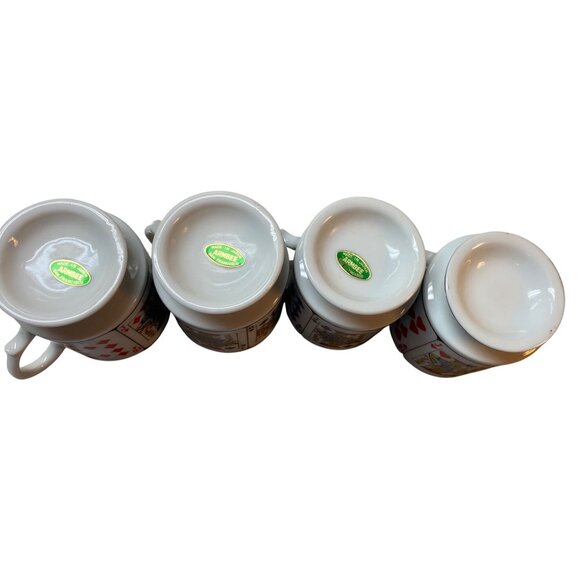 Vintage Set of 4 Bridge Poker Porcelain Playing Cards Footed Pedestal Cup/Mug - Picture 2 of 2